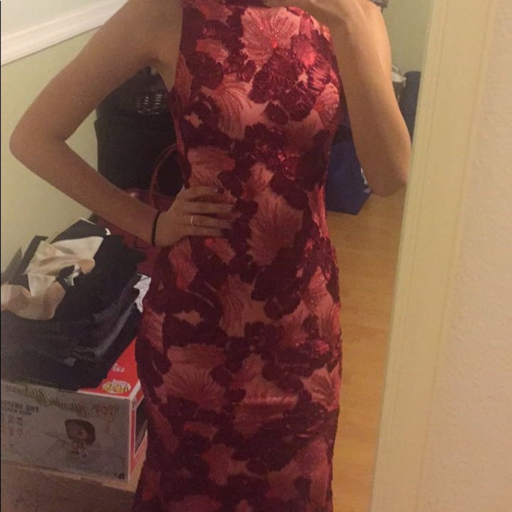 Turtle neck floor length dress